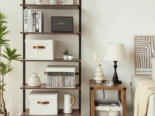 Decorative Closet Basket with Lid and Clear Window, 4-Pack