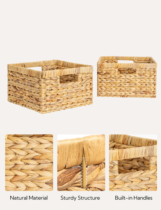 Wicker Storage Basket for Organizing, Set of 2, Large and Small