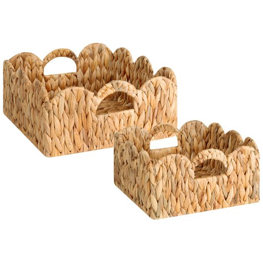 Scalloped Edge Wicker Basket for Organizing